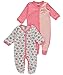 Baby Gear Baby Girls' "Owl So Cute" 2-Pack Coveralls - coral, 6 - 9 months