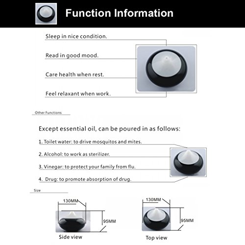 Luftbefeuchter LED Aromatherapie Essential Oil Diffuser Tragbar Überschall Aroma Diffuser Luftbefeuchter Raumbefeuchter mit 7 Farbenwechsel 140ML Schwarz für für Yoga - 6