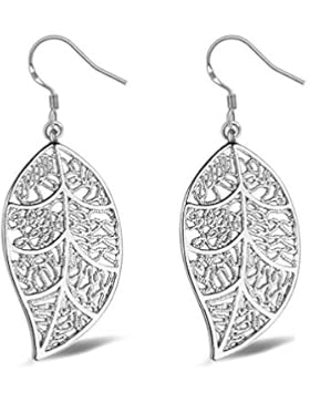Wiftly Ohrringe Hänger Damen Mädchen 925 Silber lang Baumblatt Hochzeit Fashion ohrhänger