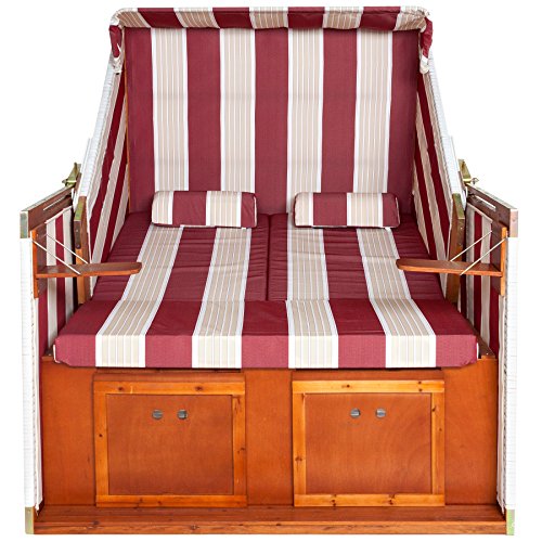 TecTake® Zweisitzer Strandkorb + Premium Schutzhülle + 2 extra Kissen + versandkostenfrei (innerhalb von Deutschland) - 3