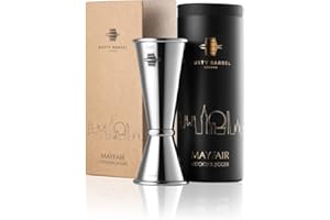 Rusty Barrel Mayfair Spirit Measure | Single & Double Stainless Steel Jigger | 25ml & 50ml Shot Measure | in a Beautiful Gift Box