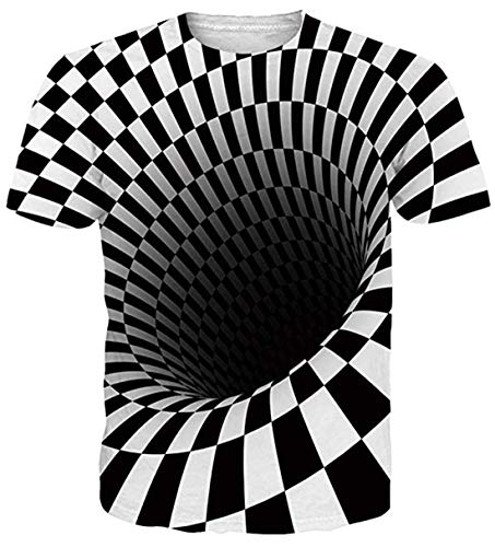 uideazone 3D Digital Unisex Camisetas de Manga Corta Casual Hipster Camisas Deportivas Sport Graphics tee para Hombres (B-Swirl 1, L)