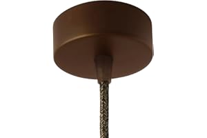 AMARCORDS - Rosone Lampadario in metallo, coprifili per lampada completo di accessori fermacavo viti e staffa da soffitto. Diametro 77mm altezza 26mm colore CORTEN