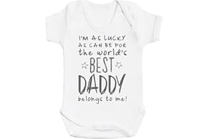 YWZGJY Zarlivia Clothing I'm As Lucky As Can Be Best Daddy Belongs to me! Baby Gift, Baby Boy Bodysuit, Baby Girl Bodysuit - 0-3 Months White