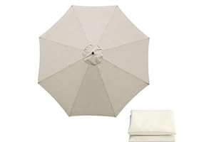 GASLIKE Sonnenschirm Ersatzbezug 3m 8 Streben, UV-Schutz Sonnenschirm Bespannung Ersatzbespannung, Garten Sonnenschirm Ersatzteile für Ampelschirm, Hinterhof und Pool (nur Baldachin),Weiß