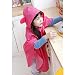 GudeHome Unisex Kid's Raincoat Girls Boys Hooded Waterproof Rain Poncho, 100-120cm Red