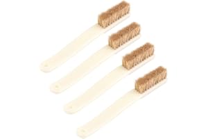 KMOCEPLY 1/2/4pcs Climbing and Bouldering Brush with 4 Rows Thick Boar's Hair Bristles and Long Handle Climbing Bouldering Boulder Cleaning Brush Firm Bouldering Chalk Brush for Hold and Chalk (4pcs)