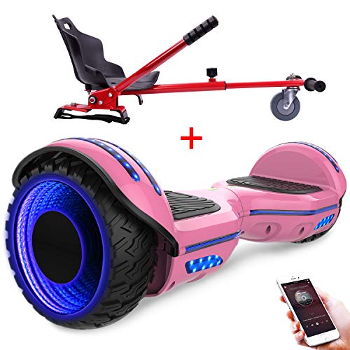 RCB Patinete Eléctrico Scooter de Auto-equilibrio Luces LED Integradas con Hoverkart Go-Kart Bluetooth Regalo para Niños y Adultos UL2272 6.5