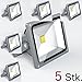 Produktbild 5 Stk. LED Baustrahler Fluter für den Aussenbereich in sparsamer LED-Technik in 30 W vergleichbar mit 300 W von herrkömmlichen Halogenstrahlern IP65 Schutzklasse für Terasse und Hausbeleuchtung