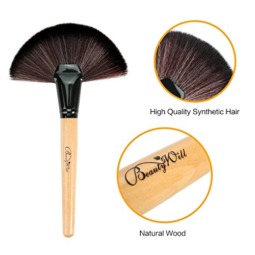 BeautyWill 32 Teiliges Make-Up Bürsten Set Professionelles Kosmetikpinsel für Augen Gesicht Lidschatten Eyeliner Foundation Rouge mit Beutel Bewaldet - 2