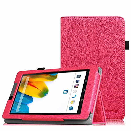 Fintie Odys Connect 7 Pro / Connect 7 Hülle Case - Slim Fit Folio Premium Kunstleder Schutzhülle Cover Tasche mit Ständerfunktion für Odys Connect 7 Pro / Odys Connect 7 17,8 cm (7 Zoll) Tablet-PC, Magenta