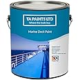 T A Paints Ltd Marine Boat Deck Paint - Suitable for Metal, Wood & Timber - Above & Below The Waterline - Ideal for Boats, Barges & Narrowboats (2.5 litres, White)