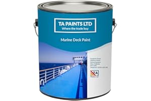 T A Paints Ltd Marine Boat Deck Paint - Suitable for Metal, Wood & Timber - Above & Below The Waterline - Ideal for Boats, Barges & Narrowboats (1 Litre, BS 18 E 53, Blue)