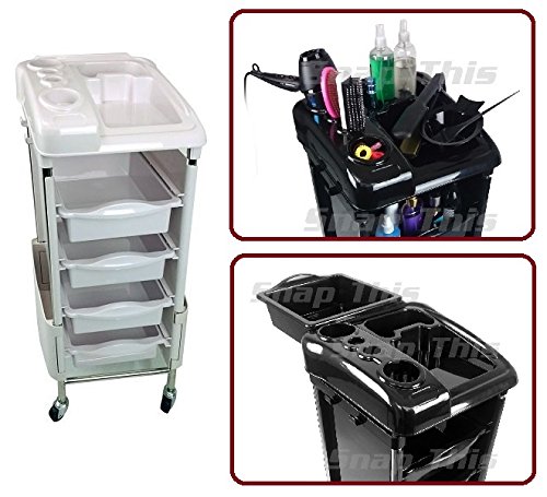 TekNoh Luxure - White - Salon Storage Trolley - Hairdresser Barber Hair Beauty Drawers Spa Cart