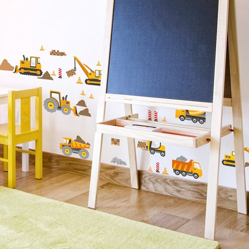 Wandkings Baumaschinen Wandsticker Set, 33 Aufkleber, 2 DIN A4 Bögen, Gesamtfläche 60 x 20 cm - 4
