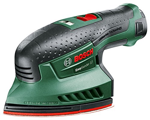 Bosch Multilijadora a batería EasySander 12 (1 batería, 12 V, Power for all, Cargador de baterías, Maletín, 2,5 Ah, 3 discos de lijadores)
