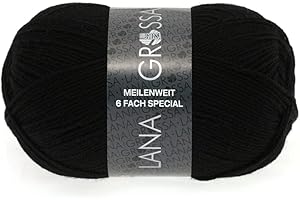 ‎LANA GROSSA LANA GROSSA Meilenweit 6-fach 150 | 6-fädiger Sockenklassiker, waschmaschinenfest | Handstrickgarn 80% Schurwolle & 20% Polyamid | 150g Wolle zum Stricken & Häkeln | 390m Garn FB8814