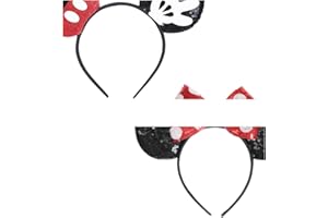 Lotnery 2 Pack Mouse Ears Bow Headbands, Sparkly Bow Mouse Ears Headwear for Adult Kids, Halloween Theme Events & Park Trips for Kids, Girls and Women