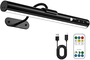 bravzurg Bezprzewodowa lampa na zdjęcia z czujnikiem ruchu, lampa ścienna LED, bez przyłącza prądu, z pilotem zdalnego sterowania, możliwość ściemniania, magnetyczna lampa ścienna, oświetlenie obrazu,