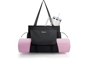 ‎SPORTSNEW sportsnew Yogatasche Damen Groß Wasserdicht Yoga Tote Tasche mit Nassfach & Klettverschluss Schnellzugriff Yogamatte