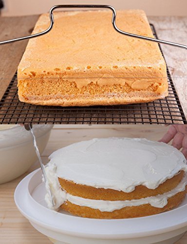 JUNGEN Tortenbodenteiler Kuchen Schneider Edelstahl Kuchenform- und Modellierwerkzeuge Einstellbare Dicke - 6
