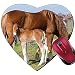 Produktbild Mauspad in Herzform mit Einem Suffolk Punch Stute mit ihrem Fohlen in Einem Paddock