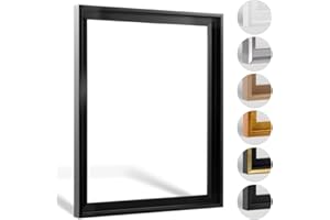 HaakDesign Schattenfugenrahmen Levi in Schwarz (Hochglanz) 40 X 50 cm für Keilrahmenbilder und Leinwände