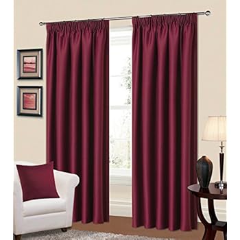 Kalli Ready Made Purple Plum Curtains Pencil Pleat Tape Top