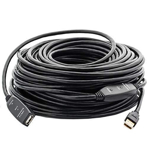 MutecPower 20m USB 2.0 Macho a Hembra del Cable con 2 chipsets de extensión - Cable de extensión Activa/Cable repetidor - 20 Metros