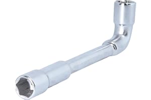 BRILLIANT TOOLS BT015013 - Chiave a bussola doppia, a gomito, 13 mm, con foro, DIN 838, lunghezza 160 mm, Argento