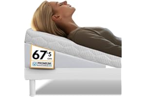 centro terapeutico del descanso CTD - Cuña antireflujo Adulto Almohada cuña para Cama Espuma viscoelástica Almohada Embarazada Dormir Mejora digestión y sueño (Tejido Tencel Blanco, 67,5x15x67)