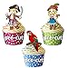 Produktbild vorgeschnittenen Pirat und Papagei Mix - Essbare Cupcake Topper/Kuchen Dekorationen (12 Stück)