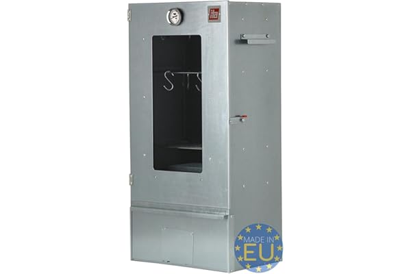 ITA Fumoir 7000 81x28x40 cm avec fenêtre - Four à fumer professionnel avec thermomètre & accessoires - Métal galvanisé, Anticorrosif, Durable - Cabinet de fumage pour viande, poisson, fromage