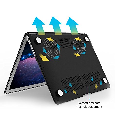 iBenzer – Soft-Skin-Serie Kunststoffabdeckung des schweren Kastens für Macbook Air 13,3“ (A1466/A1369) NO CD-ROM, Schwarz MMA13BK - 6