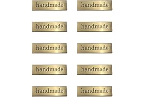 NOPEILVI Étiquettes Metal Tags pour vêtements Sacs de Chaussures Rectangle Étiquettes imprimées à Main DIY Certes de Couture Accessoires d'artisanat DIY 10pcs., S