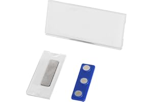 PROTA Namensschilder Magnetisch, 2 Stück Selbstklebend Magnetisch Namensschild Schilder Kleidung Metall Namensschild mit 3 Punkt Magnet für Visitenkarten Ausweishüllen Beschriften