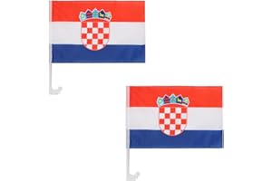 ‎SONIA ORIGINELLI 2er SET "Auto Flagge" Fahne WM Länder Fußball Fan Farbe: Kroatien