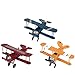 Produktbild fourHeart Vintage/Retro Metall Flugzeugmodell(3X Set) 10x9x5cm(LxBxH) Doppeldecker Sportflugzeug Militärflugzeuge Spielzeug für Foto Requisiten/Weihnachten Halloween Geschenk/Home Decor