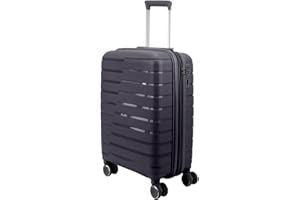 EUES Maletas de Viaje Cabina Trolley Rígida (55 x 40 x 25 cm), Maletas de Viaje con Ruedas Giratorias y Cerraduras de Dial Material PP Ligero (Azulm-S)