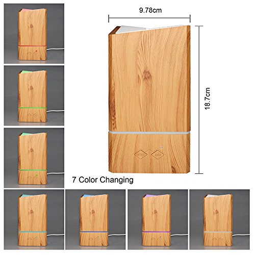 NexGadget Aroma Diffuser, Holzmaserung Luftbefeuchter 200ml Ultraschall Humidifier Duftzerstäuber Essential Oil Diffuser Purifier für Schlafzimmer,Yoga, Büro, Baby-Raum,SPA, Massage Salon - 2