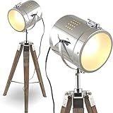 DER LEUCHTENKOPF IST IN NEIGUNG VERSTELL- UND DREHBAR, MILCHGLASSCHEIBE FÜR WEICHES UND GLEICHMÄSSIGES LICHT. Gesamthöhe: ca. 66cm, Höhe Stativ: ca. 37cm, Standdurchmesser: ca. 36cm, Länge Leuchtenkopf: ca. 20cm, Durchmesser Leuchtenkopf : ca. 16cm