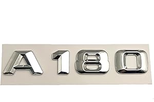 sibulv 3D ABS Chrome Letters Car Rear Trunk Decal Emblem Sticker Fit For Mercedes Benz AMG A45 A160 A180 A200 A260 W176 W177 Accessories Badge Marker(A180)