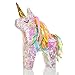 Produktbild Lumaland Pinata zum Befüllen Regenbogen Einhorn Kindergeburtstag Holographic Rainbow Unicorn mit Glitzereffekt ca. 40 x 14 x 54 cm