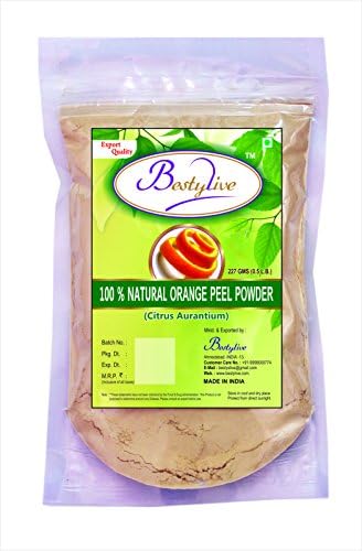 100% Natural Orange Peel (Citrus Aurantium ) Powder for Naturally Glowing Skin by BESTY LIVE (1/2 LB / 8 Ounces / 227 g)