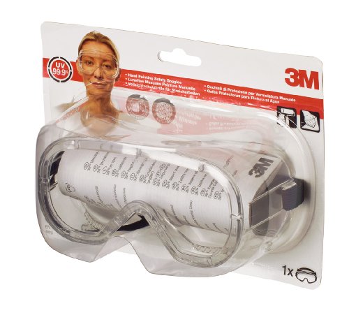 3M 4800C Vollsichtschutzbrille für Farbstreich- und Handschleifarbeiten, Schutz gegen Spritzer, Antibeschlagbeschichtung, klare Polycarbonatscheiben - 4