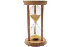 B Blesiya Sablier de 10 Minutes,Cadre en Bois Décoration de Maison Bureau - Jaune