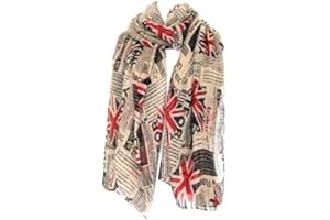 CALVIN KLEIN ck collection ltd STUNNING UNION JACK IN NEWPAPER PRINT LADIES LARGE SCARF/SHAWL/WRAP