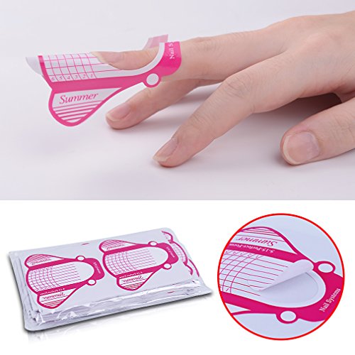 Elite99 100pcs/roll Insect Shape Nail Extension Paper Form Guide French Nail Art Tips Design Acrylic UV Gel Self-adhesive Sticker DIY Tool Manicure Salon