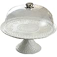Porta Torta In Vetro Con Copertura A Cupola Per Servire Piatti Per Torte, Server Cloche Cupcake Dessert Vassoio In Legno Supporto Espositore Vassoio - Foto 10