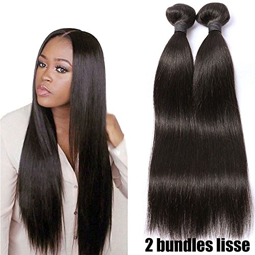 2 Tissage Bresilien En Lot Cheveux Naturel Lisse 100% Virgin Hair 20pouces 50g/pc Pas Cher 7A Straight Human Hair RICHAIR